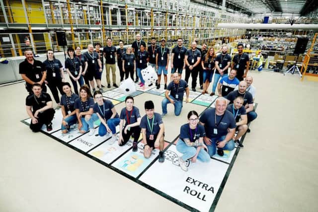 Some of the staff at Amazon in Peterborough.