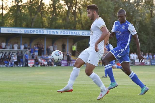 Serhat Tasdemir in action at Bedford.
