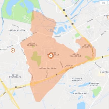 The area hit by the power cut. Pic: UK Power Networks