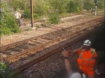 A photo from the stuck train from Claire Knights, who also provided the video