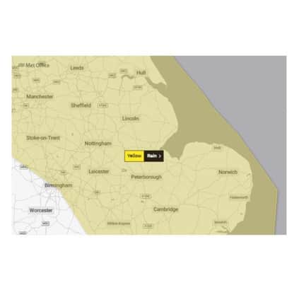 The Met Office's warning covers Saturday and Sunday