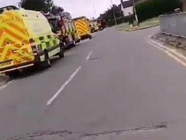 The emergency services in Chestnut Avenue. Photo and video from Emily Morgan