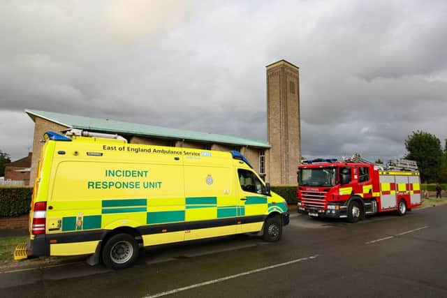 The emergency services at the scene. Photo: Terry Harris
