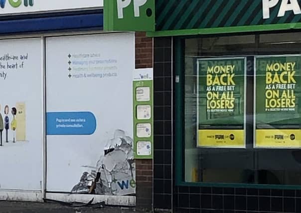 Damage to the Central Medical Practice building. Photo: Rolands Fridenbergs
