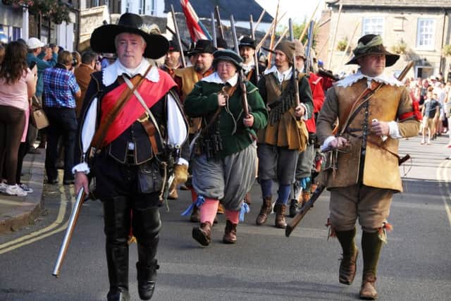 Trinity Bridge and Crowland Abbey, re-enactment of siege of 1643