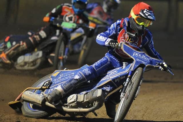 Michael Palm Toft in action for Peterborough Panthers against Belle Vue. Photo: David Lowndes.