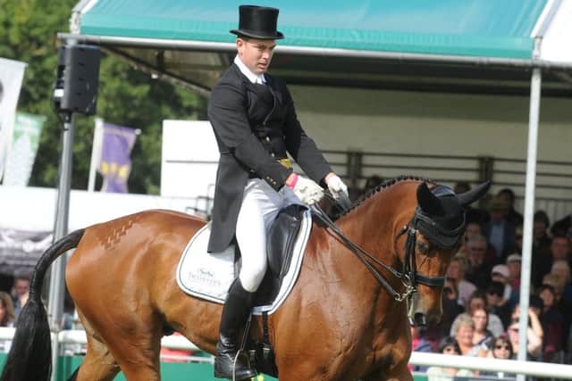 Local rider  Richard Skelt on Credo III in the dressage at Burghley. Photo: David Lowndes.