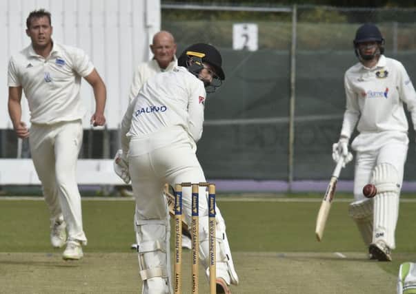 Chris Milner batting for Peterborough Town against Finedon. Photo: David Lowndes.