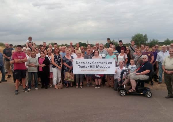 Residents protesting against the proposed development at Tenter Hill Meadow