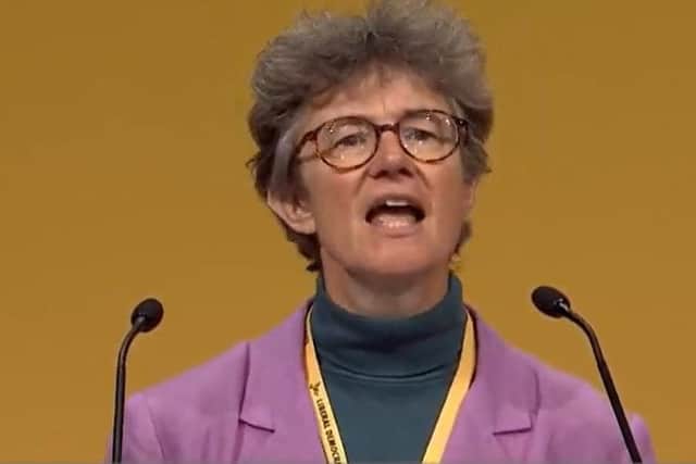 Beki Sellick speak at the Lib Dem conference