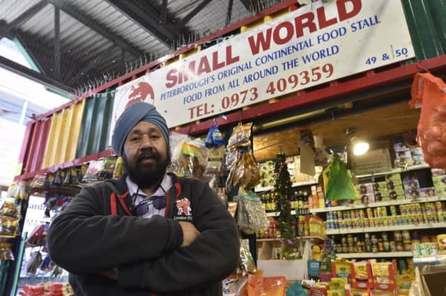 Param Singh at his stall in the market