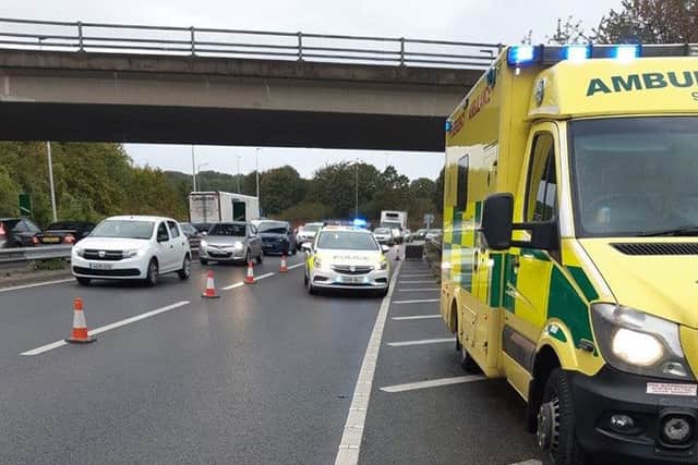 The emergency services at the scene. Photo: Cambridgeshire police