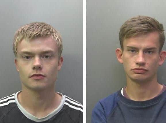 Devon, 21, and Mason Cox, 19, approached the group of six by the entrance of Werrington Recreation Ground, near Hastings Road, in Werrington and stole wallets. Jailed for 32 and 28 months respectively.