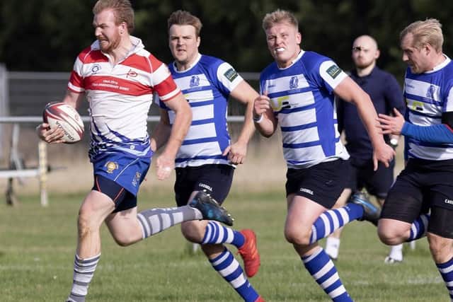 Ben Peach makes a break for Peterborough Lions against Kettering. Photo: Mick Sutterby.