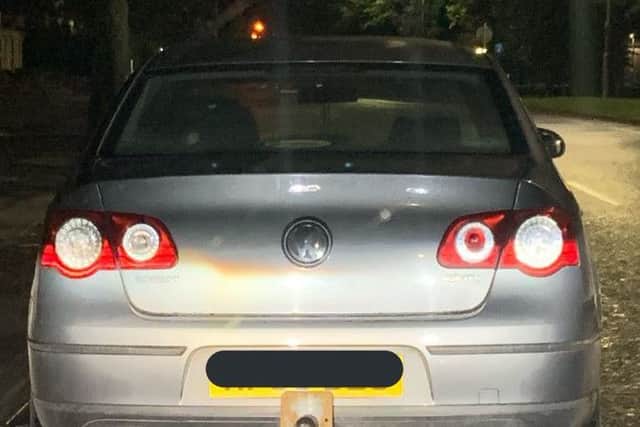 The car has no insurance and is notified off road