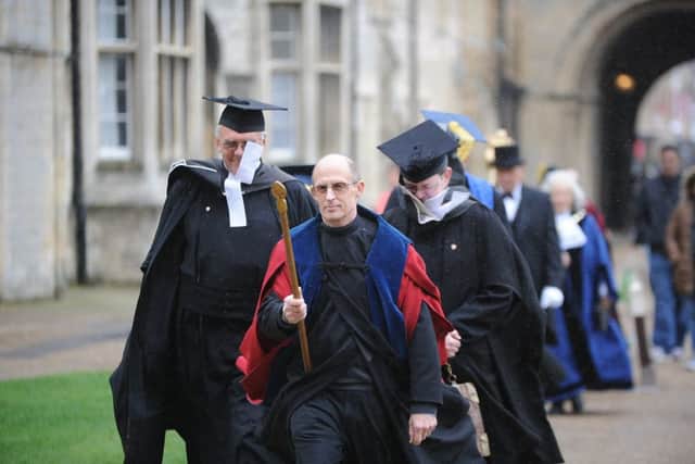 The High Sheriff's Justice Service at Peterborough Cathedral. The Academic procession EMN-190610-201304009