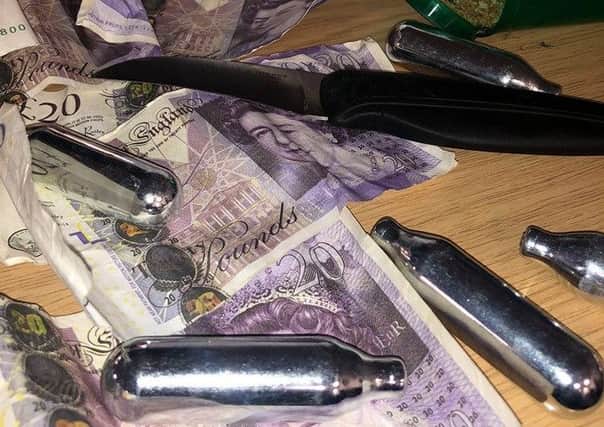 Items uncovered by police at the house party. Photo: Cambridgeshire police