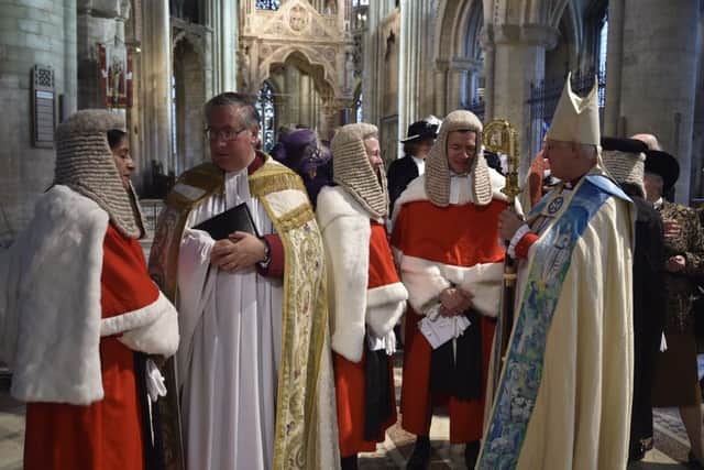 The High Sheriff's Justice Service at Peterborough Cathedral.   The Hon Mrs Justice Cheema-Grubb speaking to the gathered guests EMN-190610-201016009