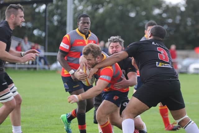 Action from Borough's defeat at home to Rugby Lions. Photo: David Lowndes.