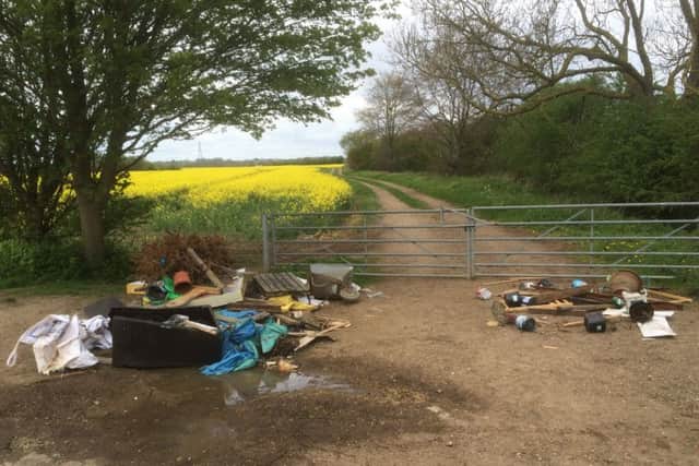 This waste was fly tipped on Station Road