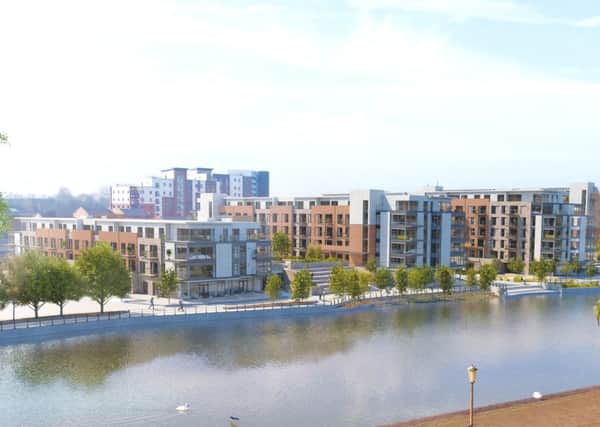 A CGI of how Fletton Quays will look when completed