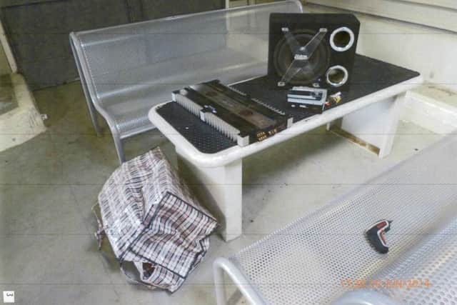 Weapons were found in a speaker