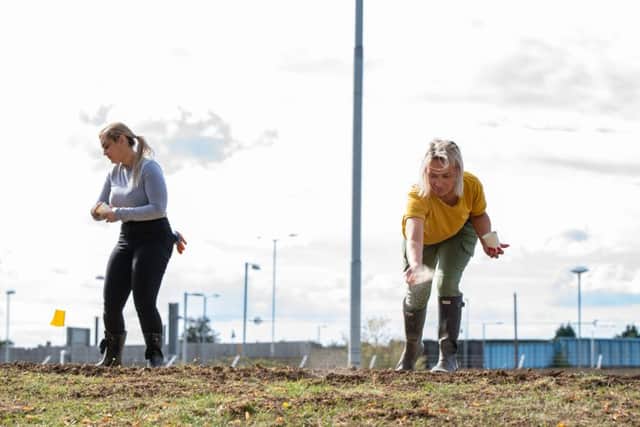 Volunteers from the Longhust Group work with Jimmy Doherty for his forthcoming Channel 4 series