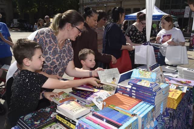 A Peterborough Celebrates Reading event in Cathedral Square