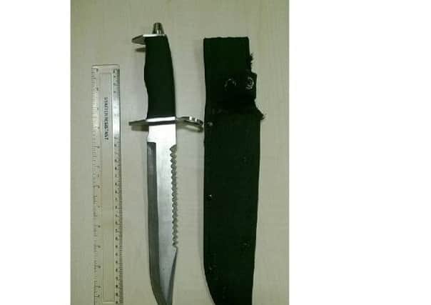 The knife seized by police. Photo: Cambridgeshire police