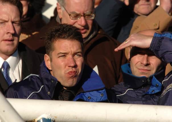 New manager Darren Ferguson and his assistant Kevin Russell watch Posh on the day they were appointed. They lost 3-0 at home to Stockport.