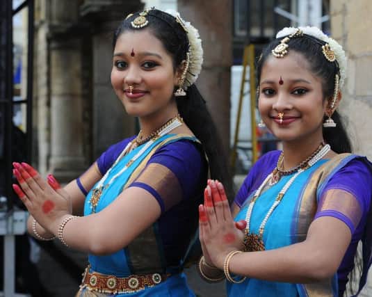 Peterborough Diwali Festival 2019 at Cathedral Square.  Shradha and Rachna Karthik EMN-191019-191520009