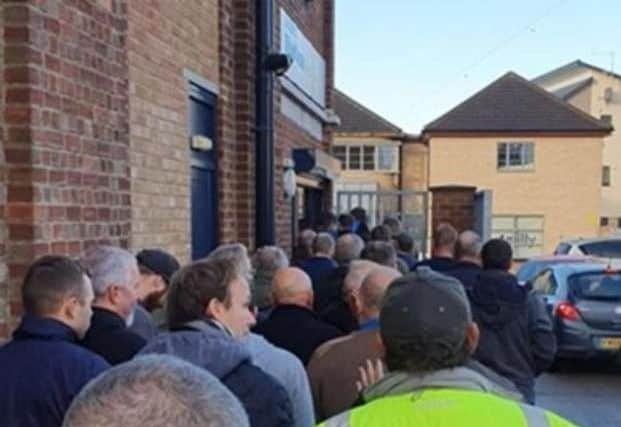 Staf at Shelton's posted this image of large queues outside the Stanground store as customers flocked to the closing down sale and to wish staff well.