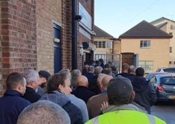 Staf at Shelton's posted this image of large queues outside the Stanground store as customers flocked to the closing down sale and to wish staff well.