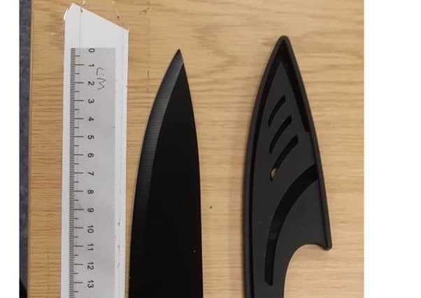 The knife found by police