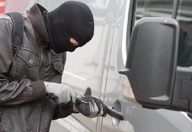 Van theft stock image