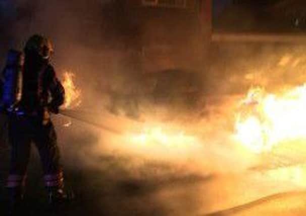 The car fire in Netherton. Photo: Cambridgeshire Fire and Rescue Service
