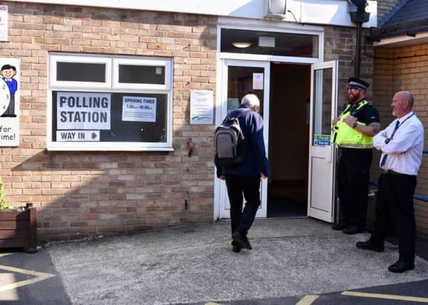 A polling station at the by-election in Peterborough earlier this year