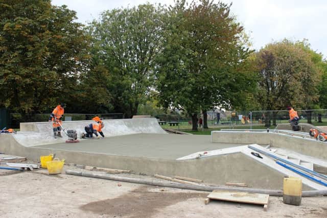 Works ongoing at the new skate park