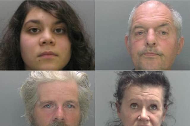These are the faces of the criminals jailed in Peterborough and Cambridgeshire in October.