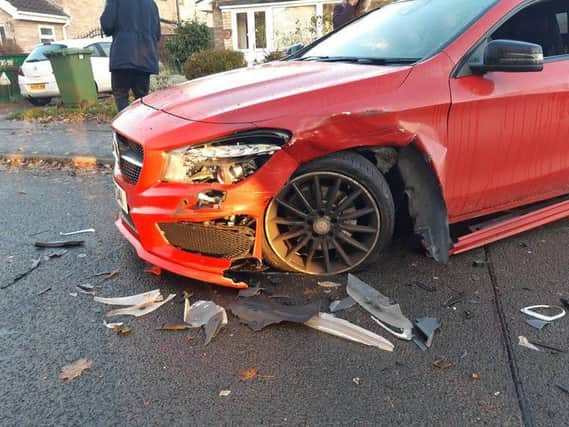 The crash in Ledbury Road. Photo: Cambridgeshire police
