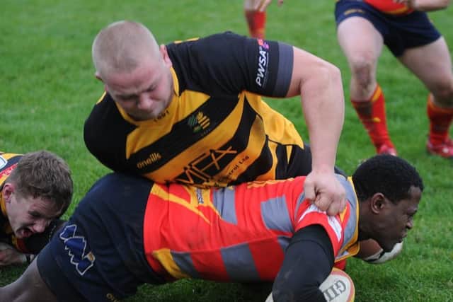 Action from Borough v Derby. Photo: David Lowndes.