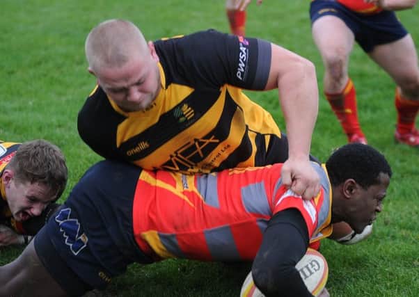 Action from Borough v Derby. Photo: David Lowndes.