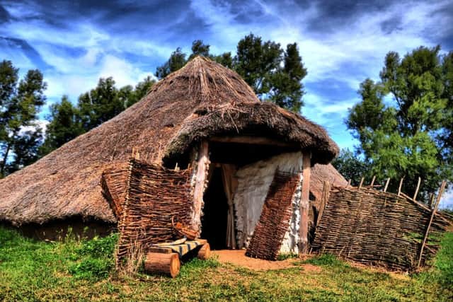 The large roundhouse at Bronze Age archaeological site Flag Fen on the outskirts of Peterborough. Photo: Rowland Hobson