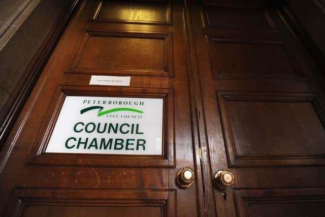 Outside the Council chamber at Peterborough Town Hall on Bridge Street. Photo: Paul Franks/Peterborough Telegraph