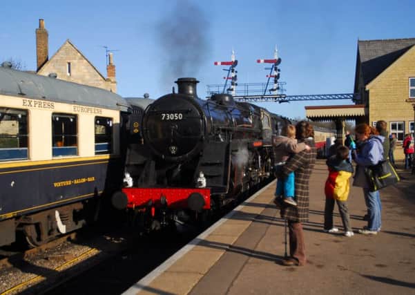 A steam train arrives at the Nene Valley Railway, Wansford. Photo: Georgi Mabee/Peterborough Telegraph