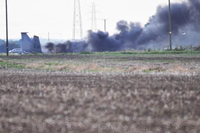 A USAF F15 fighter jet crashed in an area of Weston Hills.