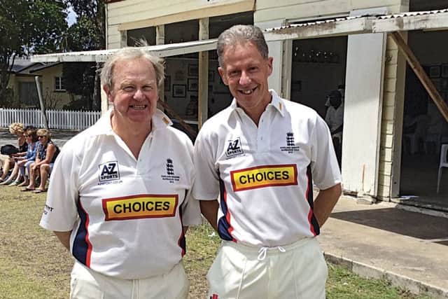 Nick Andrews (right) has been selected to play for England Under 60s against Scotland and Australia. Andrews is pictured with England team-mate Stuart Unwin.