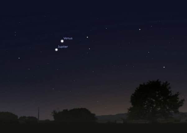 Venus and Jupiter will appear to hug each other in a rare conjunction event.