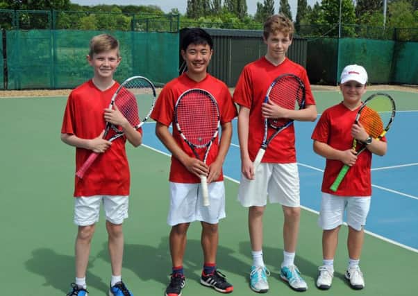 The Under 14 champions are from the left Isaac Rowles, Ethan Lee, Oliver Wortley and William Cutforth.