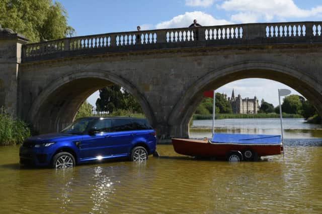One of the jumps at the Lion Bridge ahead of the 2015 Land Rover Burghley Horse Trials. EMN-151208-141910001